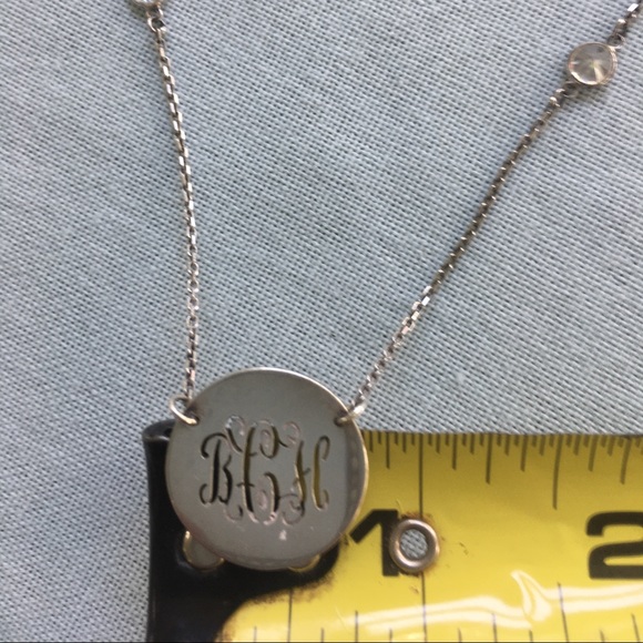 Jane Basch Designs Monogram Necklace Crystal Chain - Picture 9 of 11
